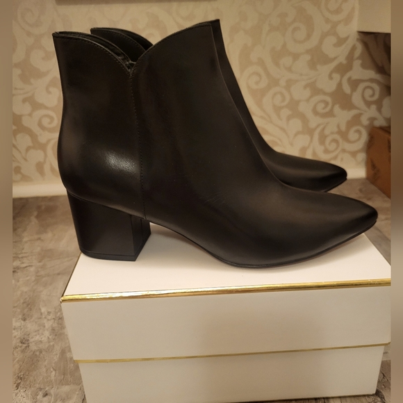 Cole Haan Black Ankle Booties with Pointed Toe - Picture 2 of 11